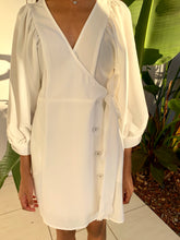 Load image into Gallery viewer, Hannah Shania Button Wrap Dress